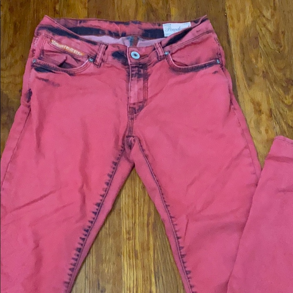 high rise pink jeans
